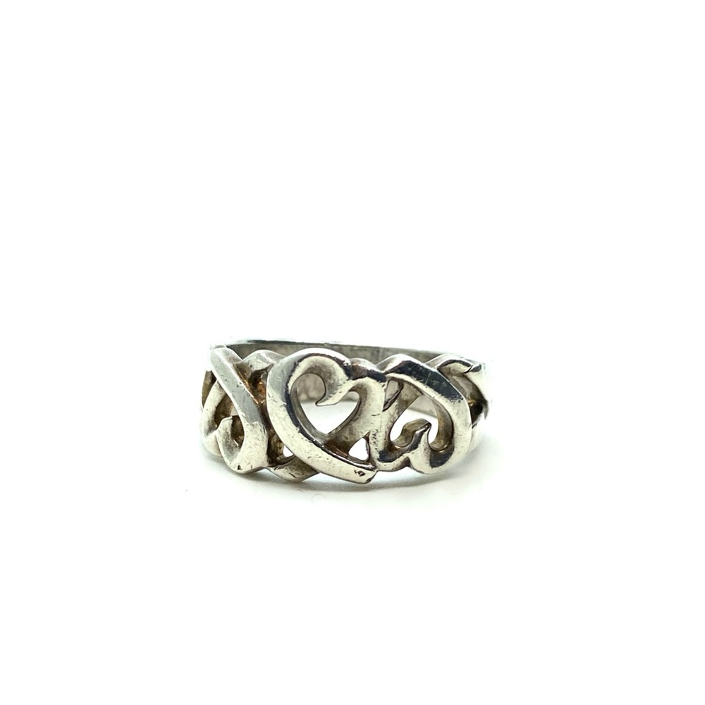 Tiffany & Co Sterling Silver Triple Heart Ring - Picture 2 of 7